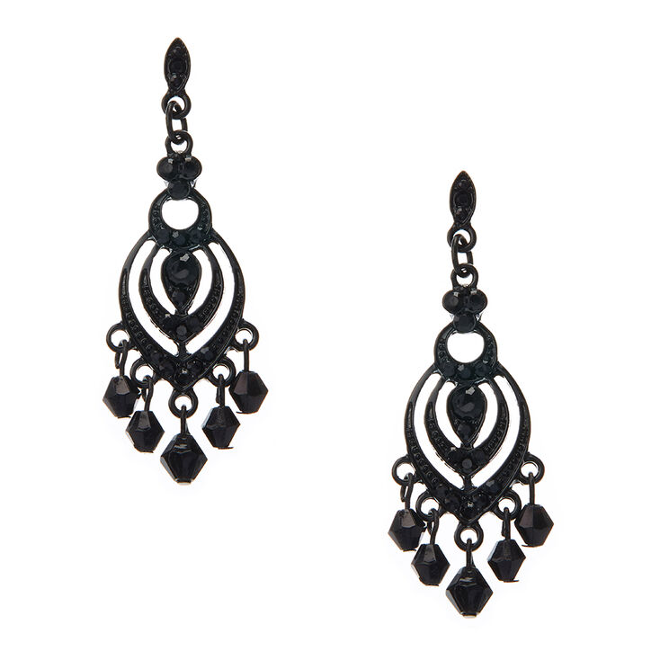 Cece Mini Stone Chandelier Earrings Musethecollective Small Black Chandelier Earrings Musethecollective