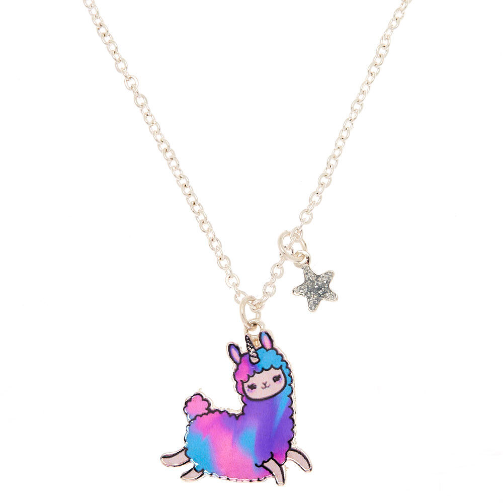 Tie Dye Llama Pendant Necklace,