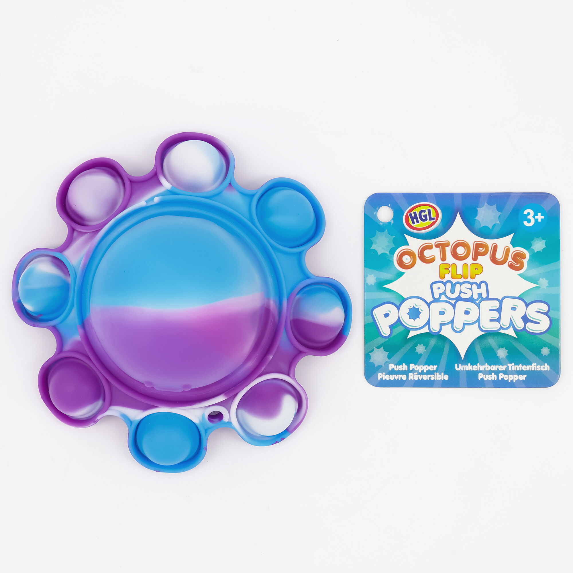 Octopus Flip Push Poppers Fidget Toy – Styles May Vary,