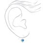Sterling Silver Blue Ombre Heart Drop Earrings,