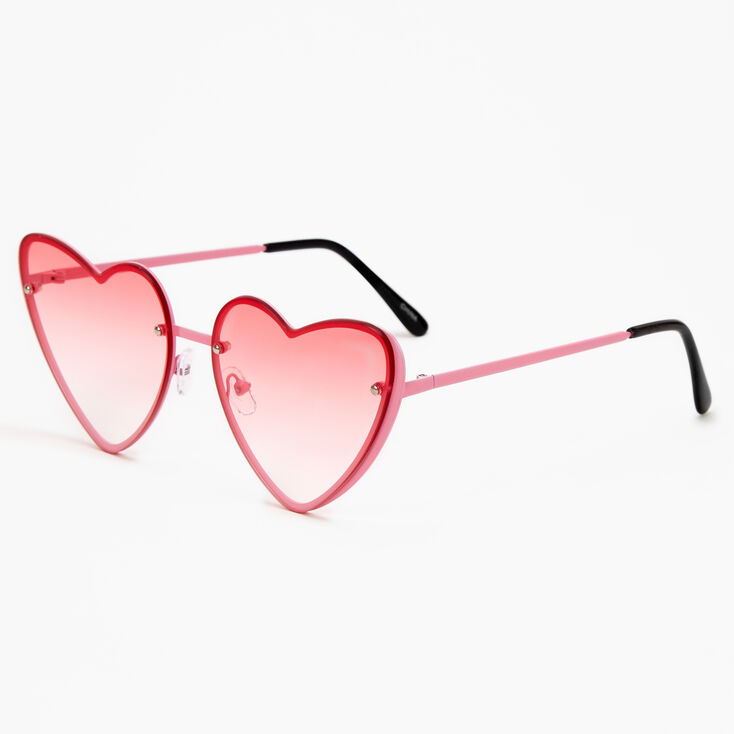 Lunettes de soleil c&oelig;ur avec d&eacute;grad&eacute; de couleurs - Rose,