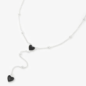 Black &amp; Silver Heart 20&quot; Chain Necklace,