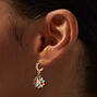 Pastel Pearl Daisy Huggie Hoop Earrings,