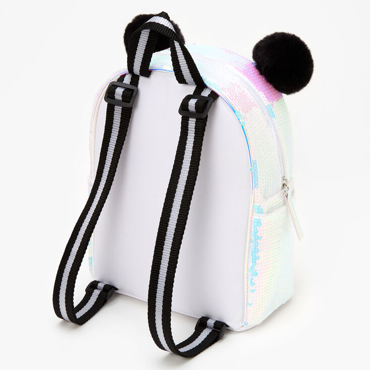 Sequin Panda Mini Backpack - White,