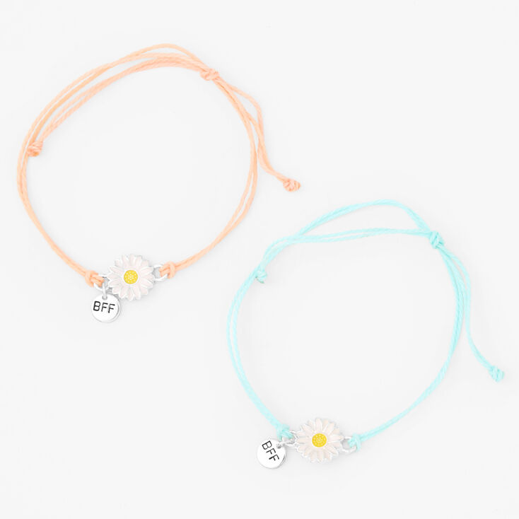 Bracelets r&eacute;glables marguerite best friends - Lot de 2,