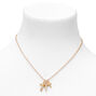 Gold Triple Cross Pendant Necklace,
