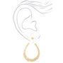 Gold 2&quot; Teardrop Flower Drop Earrings - White,