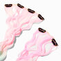 Pink &amp; Mint Ombr&eacute; Curly Faux Hair Clip In Extensions - 4 Pack,