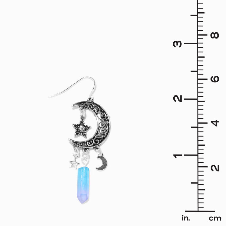 Blue Mystical Gem Celestial 2&quot; Drop Earrings,