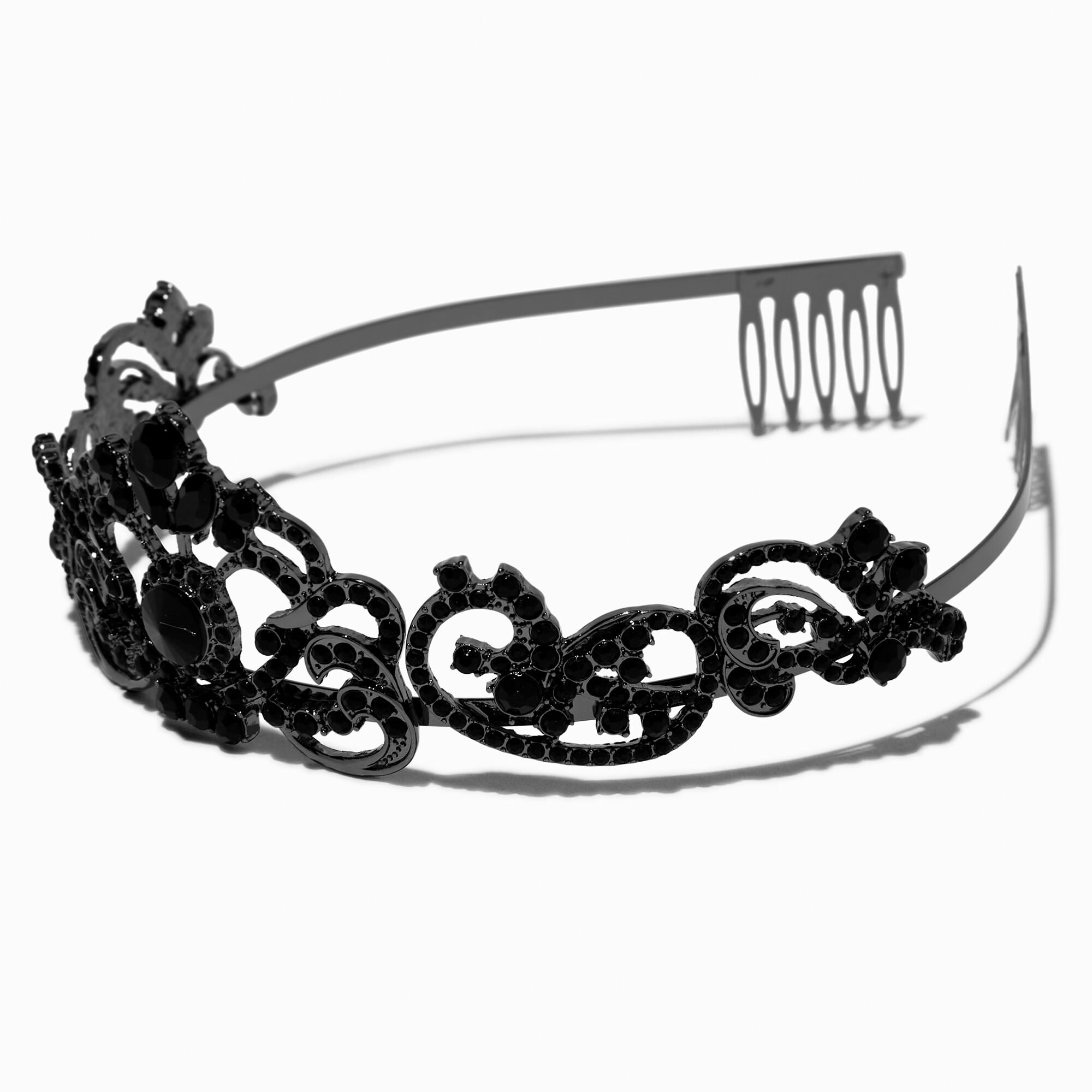 Halloween Black Gemstone Metal Crown,