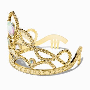 Claire&#39;s Club Iridescent Heart Gold-tone Crown,