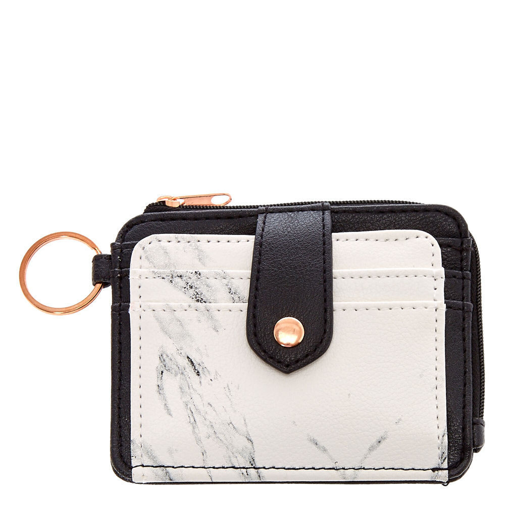 Black & Cream Marble Coin Purse,