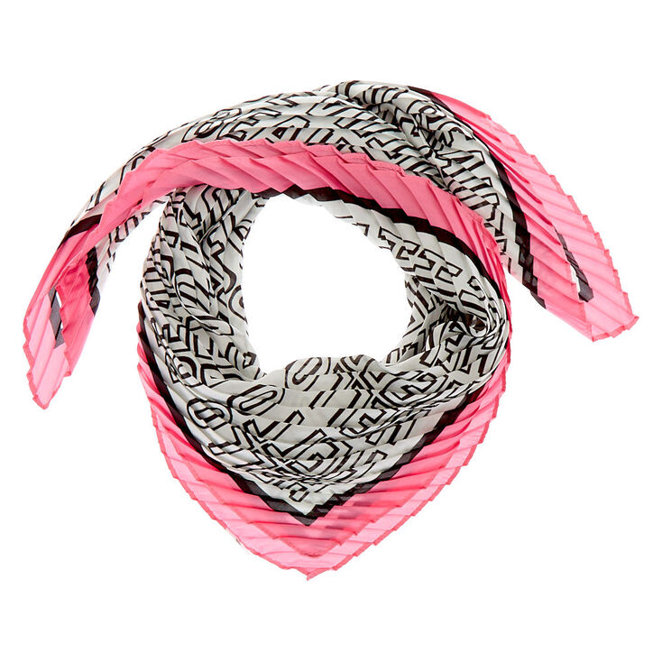 Claire's Écharpe carrée tendance effet satiné « Beautiful » - Rose