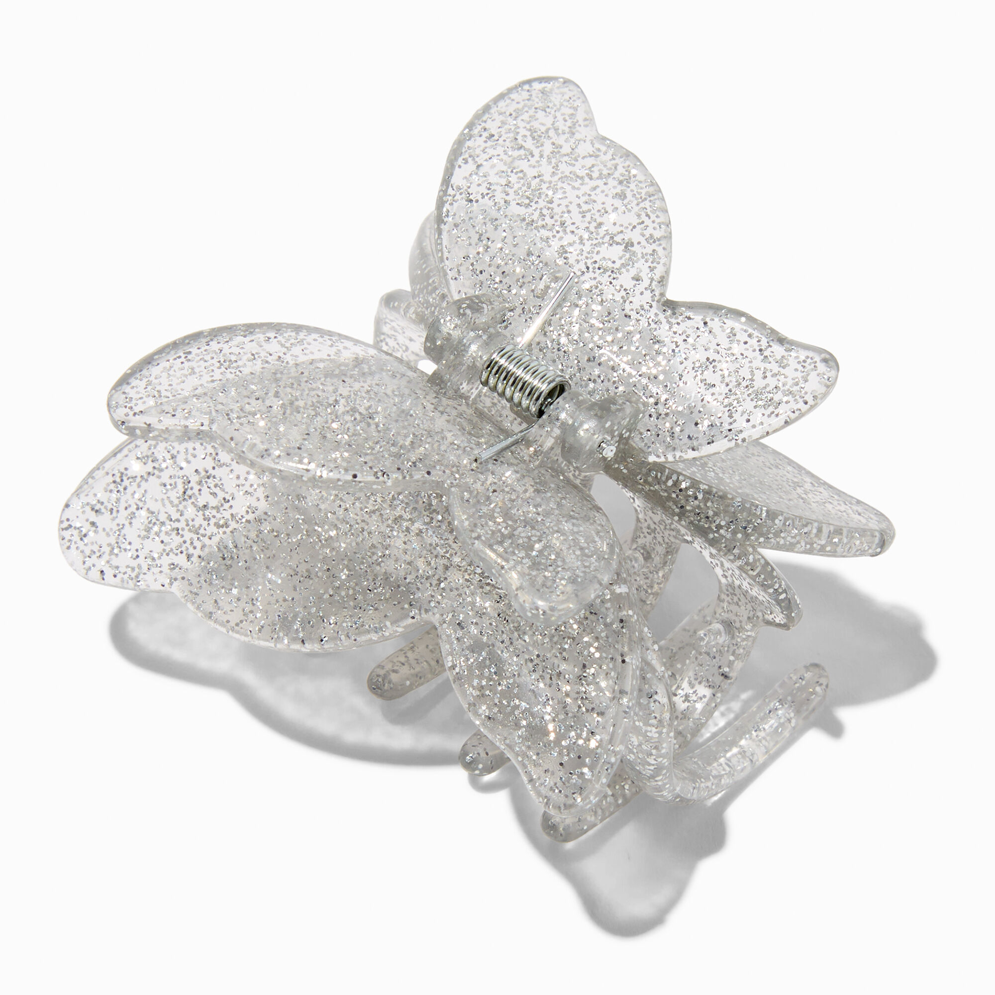 Silver Glitter Butterfly Hair Claw,