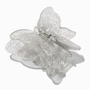 Silver Glitter Butterfly Hair Claw,