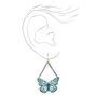 Bronze Patina 2&quot; Filigree Butterfly Drop Earrings,