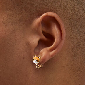 Orange Tabby Cat Clip-On Earrings,