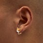 Boucles d&#39;oreilles &agrave; clip chat tigr&eacute; orange,