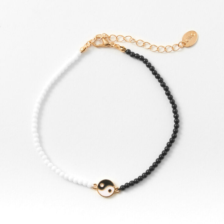 Yin Yang Charm Beaded Anklet,