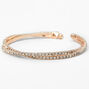 Rose Gold Criss Cross Rhinestone Slim Cuff Bracelet,