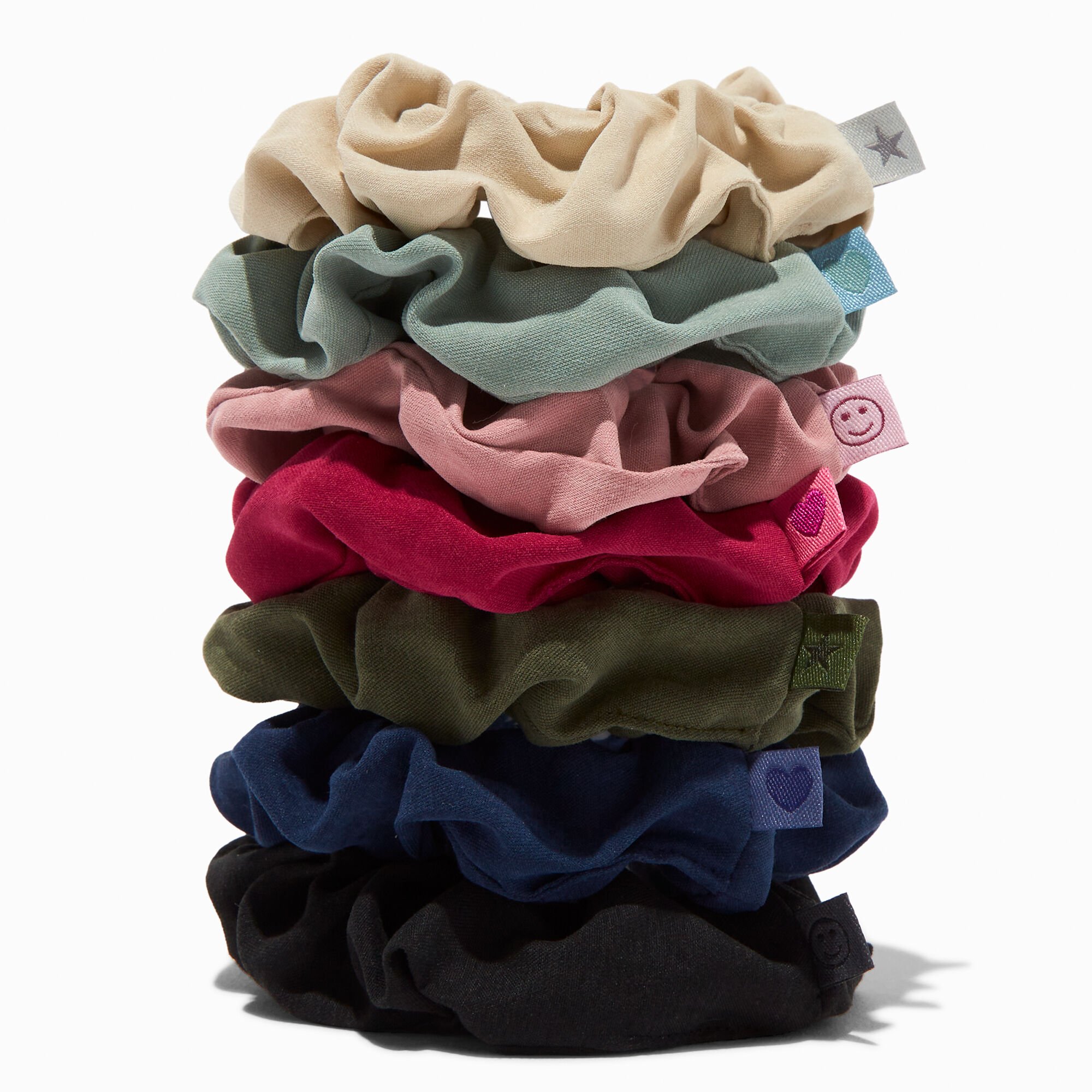 Fall Tonal Skinny Athletic Hair Scrunchies - 7 Pack,