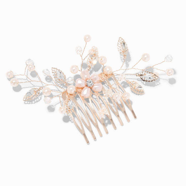 Blush  Pearl Flower Hair Comb,