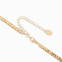 Gold Cubic Zirconia Baguette Charm Box Chain Necklace,