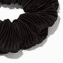 Pleated Black Hair Scrunchie,