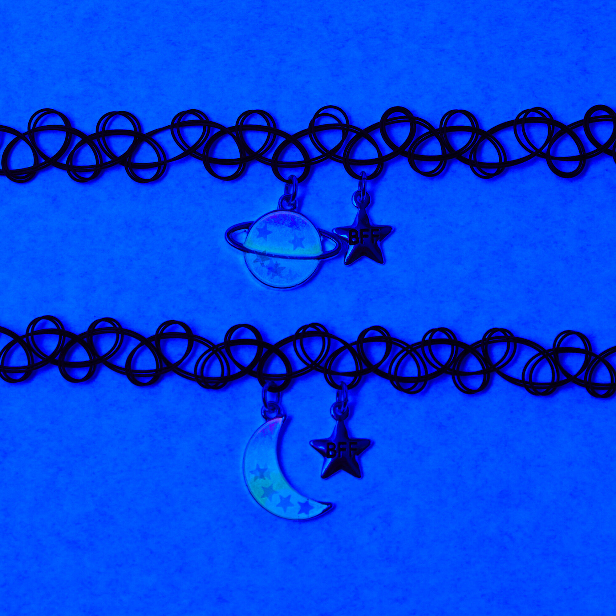 Best Friends Celestial Glow in the Dark Choker Necklaces - 2 Pack,