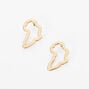 Gold Africa Outline Stud Earrings,