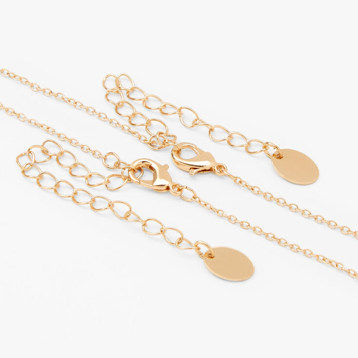 Gold Best Friends Crescent Moon Mood Pendant Necklaces - 2 Pack,