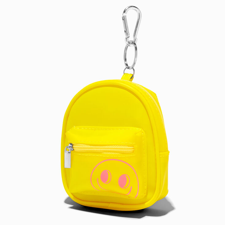 Yellow Happy Face Mini Backpack Keychain