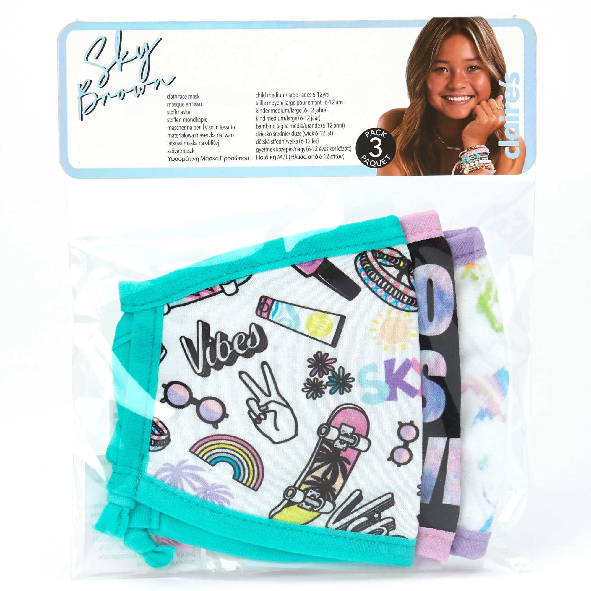 Masques en tissu réglables Sky Brown™ – Lot de 3,