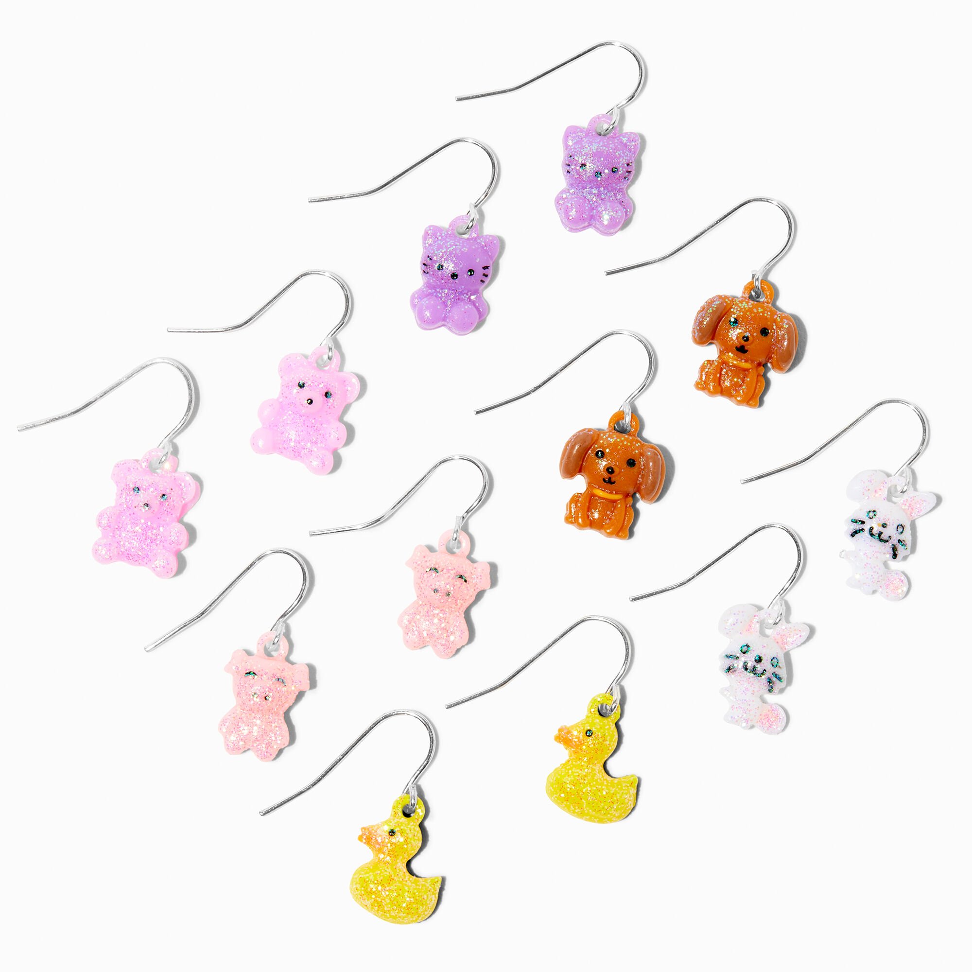 View Claires Farm Animals 1 Drop Earrings 6 Pack Silver information