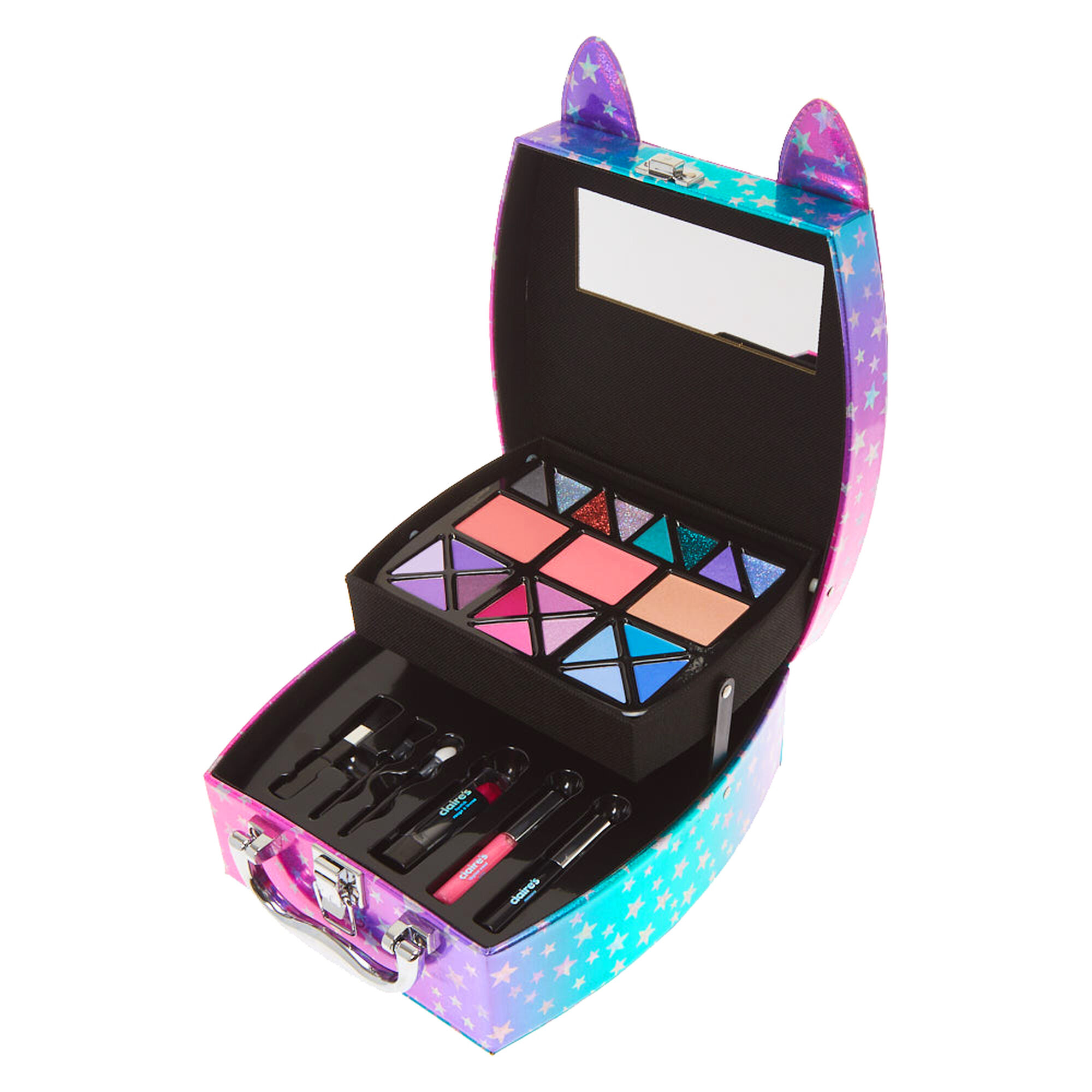 Méga coffret de maquillage idée cadeau motifs étoiles et chat