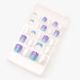 Mermaid Square Press On Faux Nail Set - Holographic, 24 Pack,