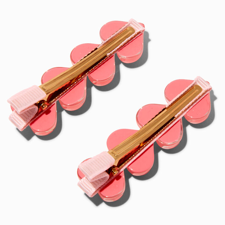 Pink Puffy Heart Hair Clips - 2 Pack,