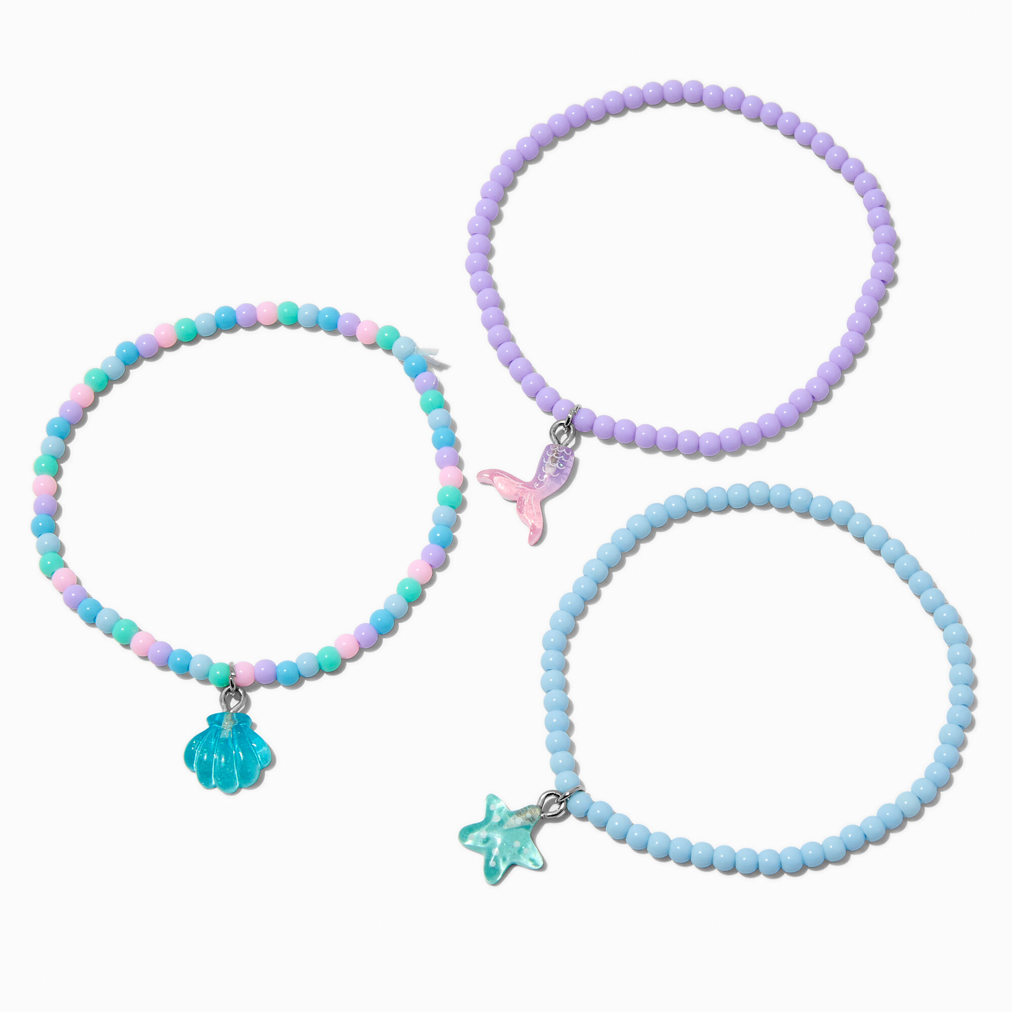 View Claires Club Mermaid Beaded Anklets 3 Pack information