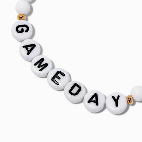Red &amp; White &#39;&#39;Gameday&#39;&#39; Beaded Stretch Bracelet,