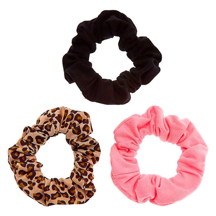 Claire's Club Small Leopard Hair Scrunchies - 3 Pack | Claire's US