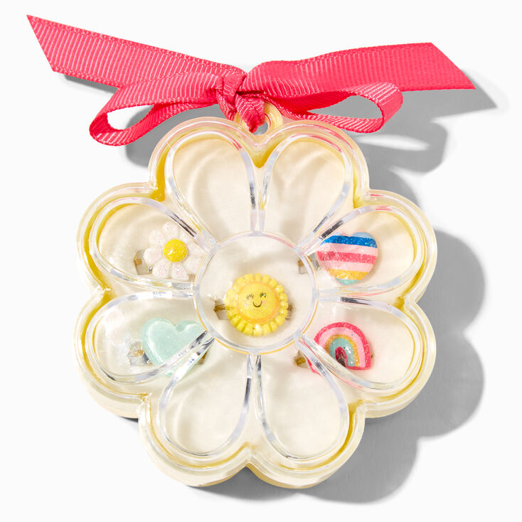 Claire&#39;s Club Daisy Box Rings - 5 Pack,