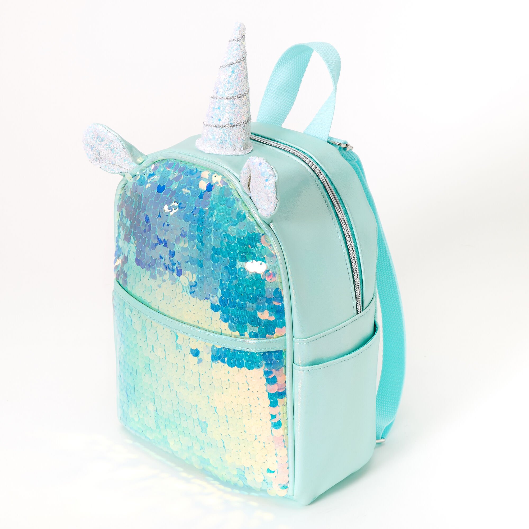 Holographic Sequin Unicorn Small Backpack Mint Claire s