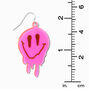 Melting Pink Happy Face 2&quot; Drop Earrings,