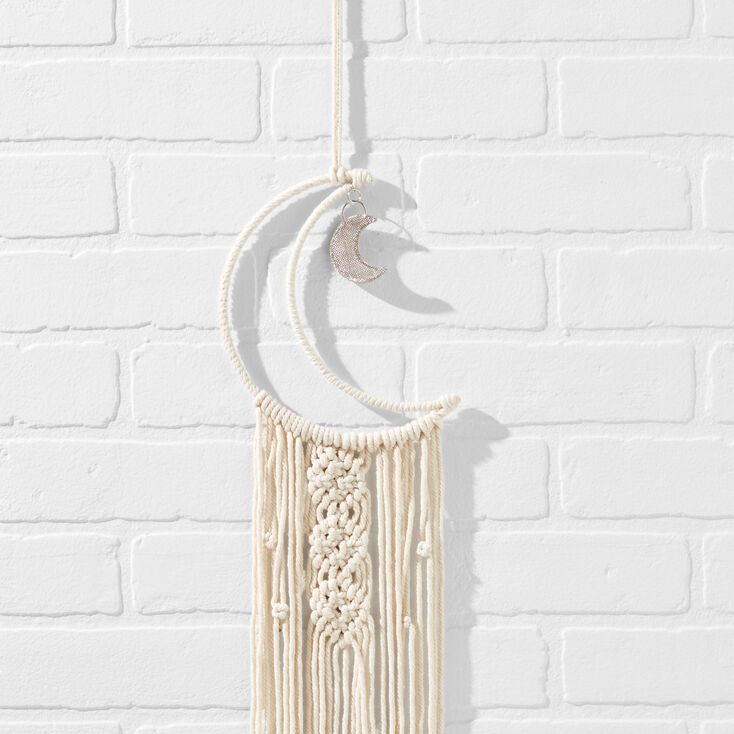 Crescent Moon Macrame Art Wall Hanging,