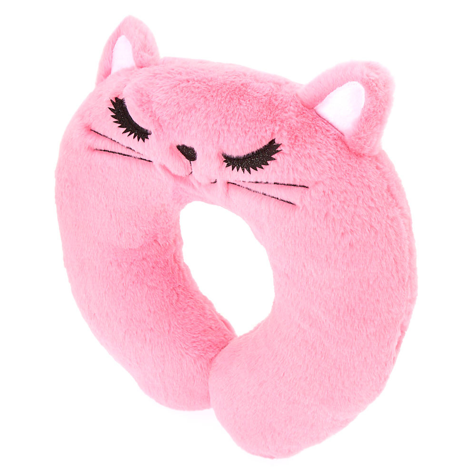 Sleepy the Cat Travel Pillow - Pink | Claire's US