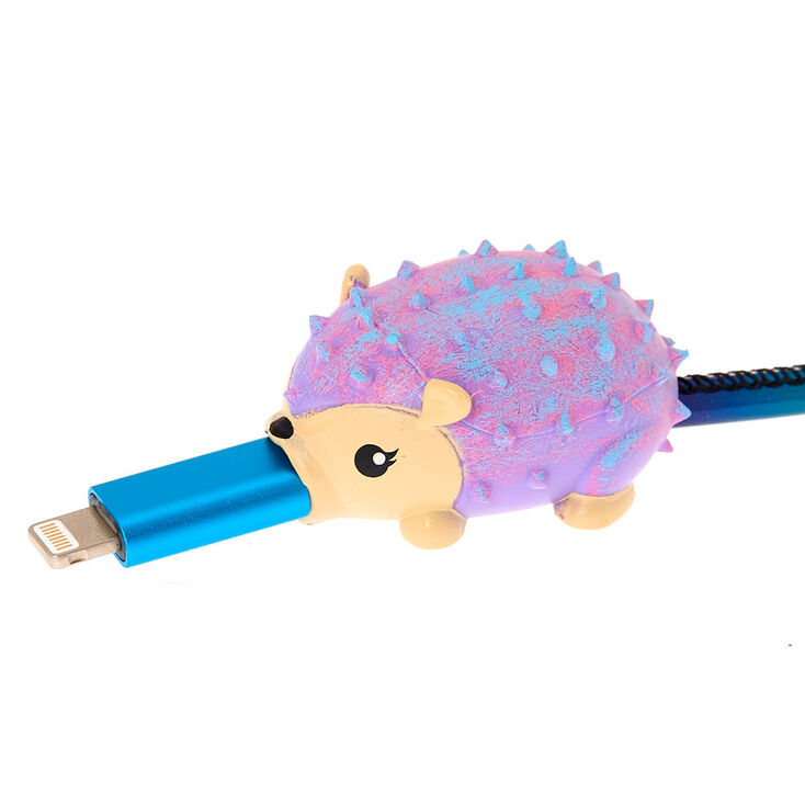 Prot&egrave;ge-c&acirc;ble petit animal h&eacute;risson violet,