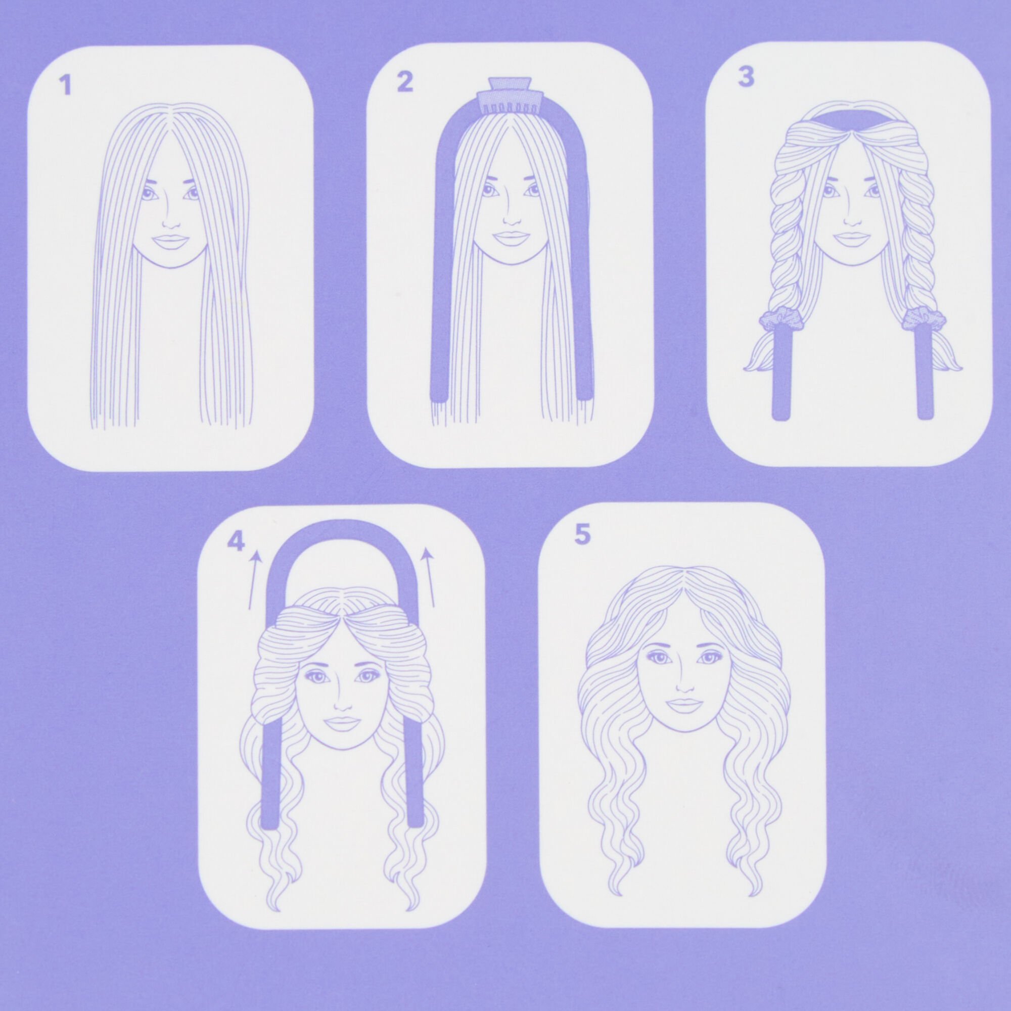 Pink Heatless Hair Curling Set,