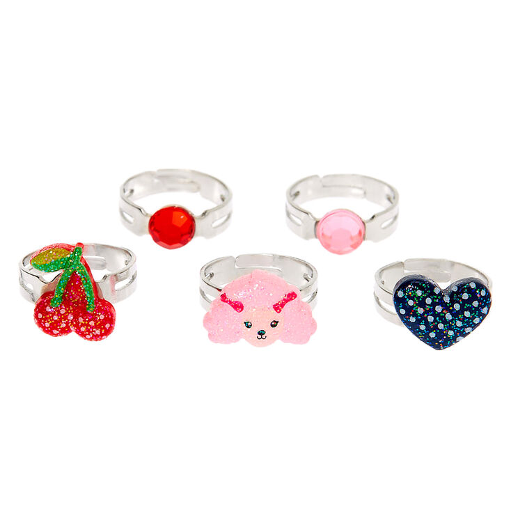 Bagues c&oelig;ur Club&nbsp;Claire&#39;s - Lot de 5,