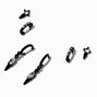 Boucles d&rsquo;oreilles superposables goutte pendante strass noires - Lot de 3,