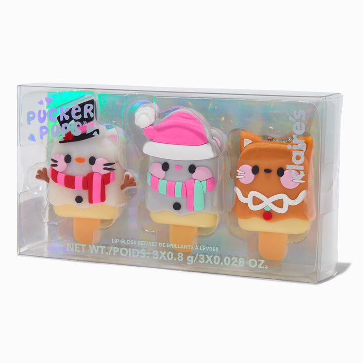 Pucker Pops&reg; Christmas Critter Lip Gloss Set - 3 Pack,